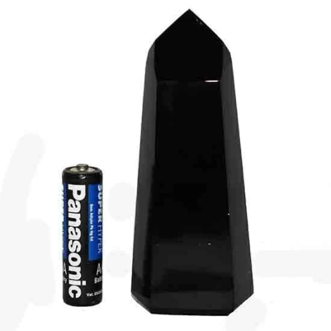 01 Ponta Obsidiana Negra 9 a 10 cm Médio Pedra Lava Vulcanica