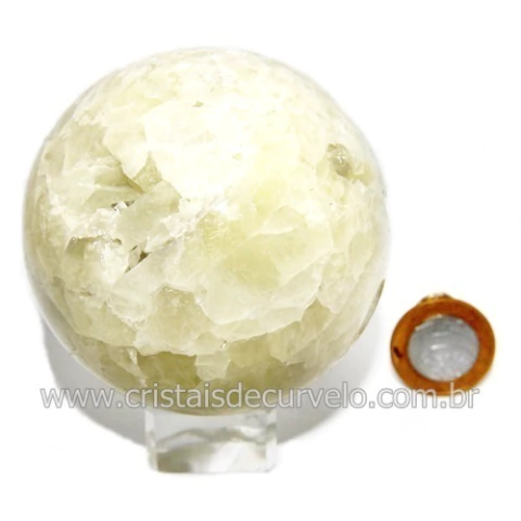 Bola Pedra Enxofre na Drusa de Geodo de Cristal Cod 119932