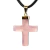 Colar Crucifixo Quartzo Rosa Natural Montagem Envolto Dourada na internet