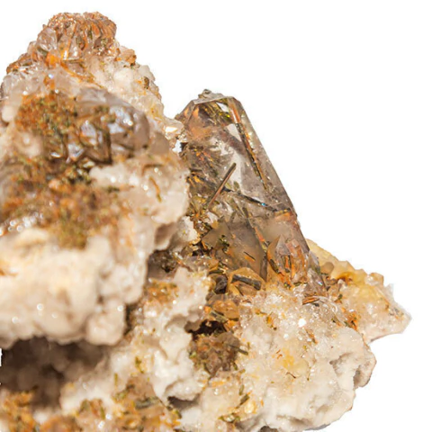 Turmalina Verde Pedra Incrustada Na Matriz Quartzo