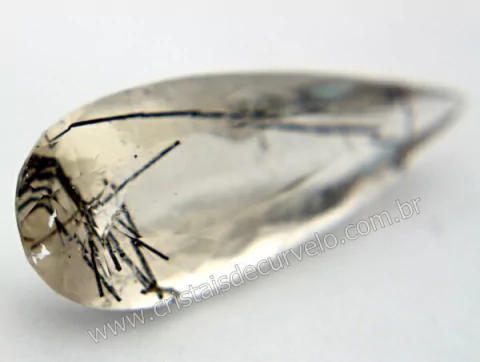 Turmalina Preta Gema Incrustada no Cristal Natural Lapidado Para Montagem de Joias Cod 21.3