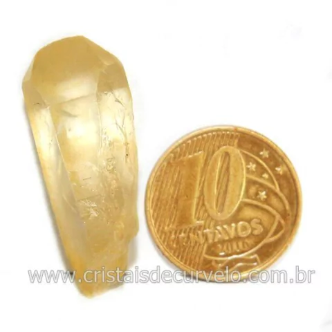 Ponta Quartzo Citrinado Cristal Bruto Tom Amarelo Cod 131193