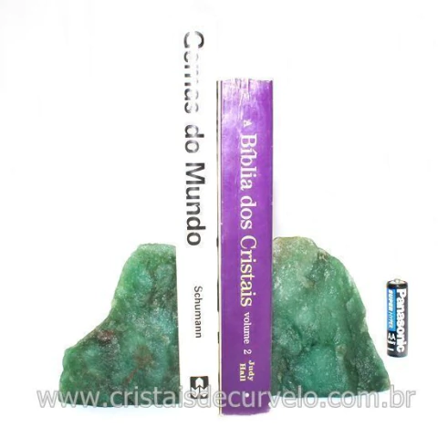 Porta Livro Quartzo Verde ou Aparador de Livro Natural 2 a 3Kg