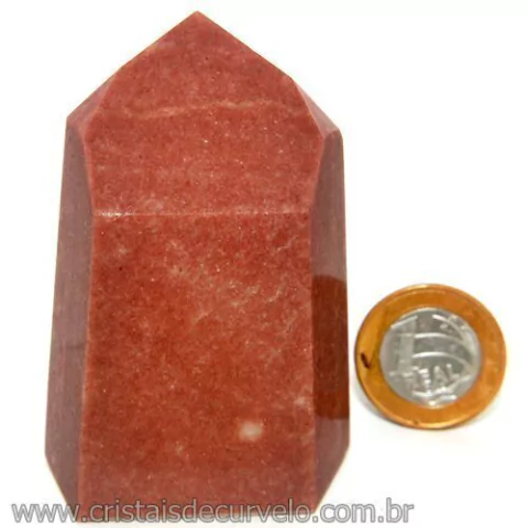 Peso de Papel Para Escritório Pedra Quartzo Vermelho