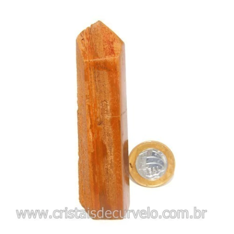 Ponta Jaspe Amarelo Natural Gerador Sextavado Cod 119318