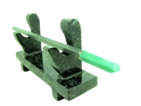 Varinha Ponta de Quartzo Verde Corpo Pedra Natural Ardósia