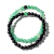 Pulseira Bolinha Obsidiana e Quartzo Verde 6mm Para Casal - Distribuidora CristaisdeCurvelo