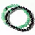 Pulseira Bolinha Obsidiana e Quartzo Verde 6mm Para Casal