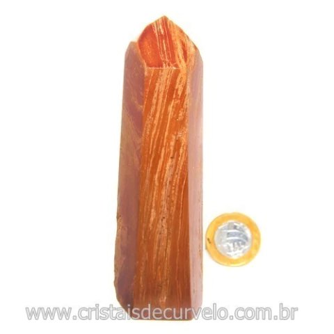 Ponta Jaspe Amarelo Natural Gerador Sextavado Cod 119317