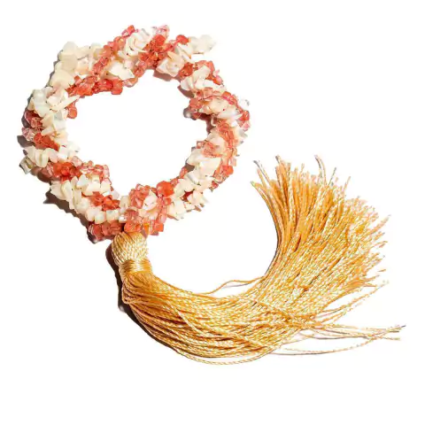 Colar de Mesa Madrepérola e Quartzo Cherry Cascalho Rolado + Tessel