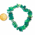 Pulseira Cascalho Pedra Agata Verde Vibrado Fibra Silicone - comprar online