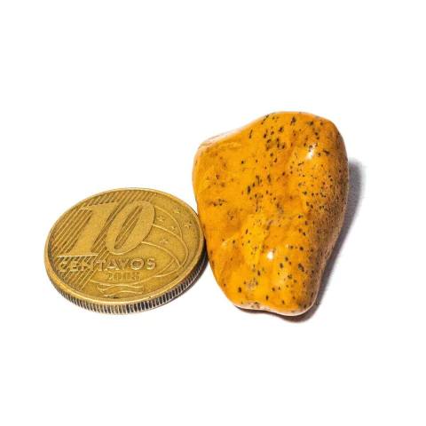 Colecione 01 Jaspe Amarelo Rolado G 30 a 45mm Classe B - Pedra de Energia Vital