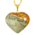 Colar Coração Jaspe Policromo Castoaçao Pino Dourado