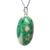 Colar Cabochão Oval Jade Verde de MG Pino Prata 950 na internet