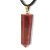Colar Pontinha Pedra Quartzo Vermelho Montagem Dourado - Distribuidora CristaisdeCurvelo