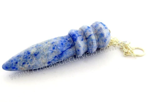 100 Pendulo Egipcio Pedra Quartzo Azul ATACADO