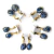 05 Brinco Cesta Amarrada Pedra Sodalita Azul Dourado