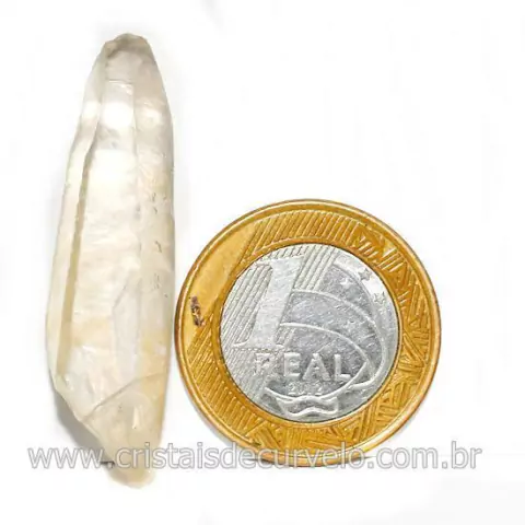 Laser Cristal Citrinado Natural Garimpo Longo e Fino Cod 129379