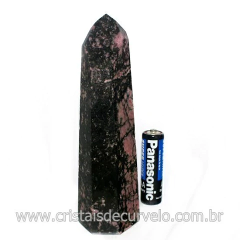 Ponta Rodonita Pedra Lapidada Gerador Sextavado Cod 129557