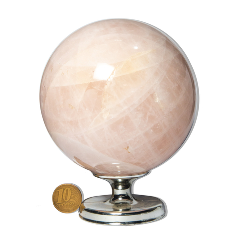 01 Esfera Quartzo Rosa Natural 1,4 a 1,6Kg 9 a 11cm Classe B