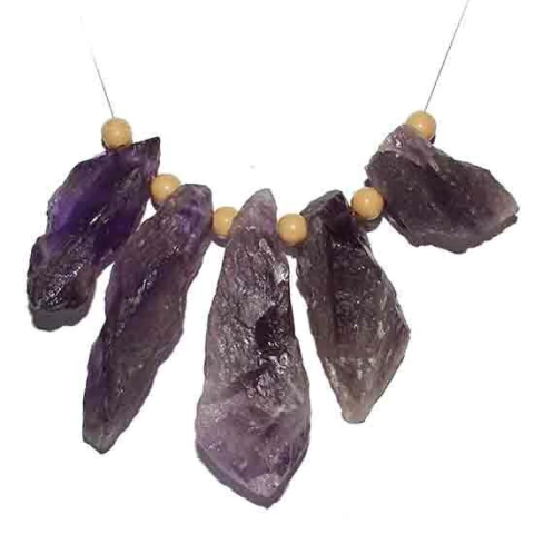 10 Pedra Ametista Bruto Furo Vazado Montagem Colar Artesanal