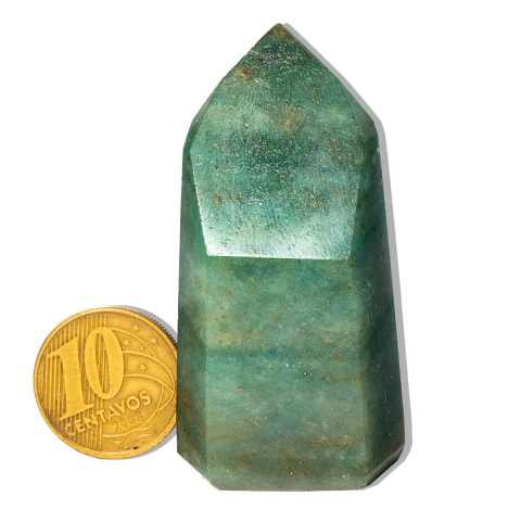 01 Ponta Aventurina Verde Natural 50 a 100g 5 a 6cm Classe A