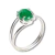 Anel Solitario Jade Verde Oval 10mm Aro Ajustável Prata 950