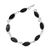 1 Pulseira Navete Ranhurado Obsidiana Negra Prateado Atacado - comprar online