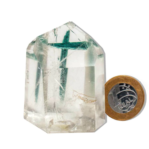 Ponta Cristal Cruz Lapidado Sextavado Tipo A 55 a 60mm 138g