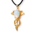 Colar Gota Pedra da Lua Gotico Asa de Morcego Banho Dourado - comprar online