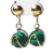 Brinco Bolinha Na Cesta Malaquita Tarraxa Dourado na internet