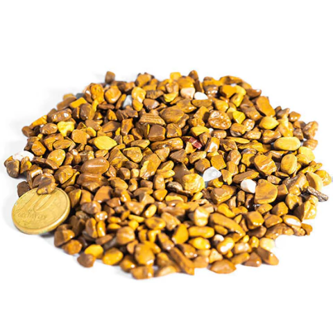 200g Jaspe Amarelo Rolado Pedra Natural PP Aprox. 5 a 10mm