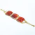 Bracelete 3 Pedras Naturais Ágata Cornalina Quadrado Dourado - comprar online