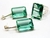 Conjunto Anel e Brinco Retângulo Facetado Obsidiana Verde Prata 950 - comprar online