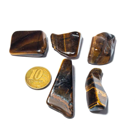 05 Olho de Tigre Africano Rolado Pedra M 20 a 35mm Classe A