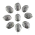 10 Pingente Hematita Cabochão Oval 25mm Montagem Pino Prata 950 Atacado