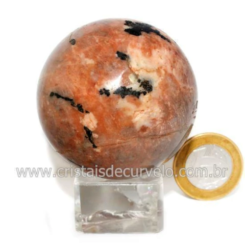 Esfera Turmalina Preta Feldspato Quartzo e Mica Cod 132618