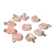 10 Pingente Mini Coração Quartzo Rosa Pedra Natural Prateado - Distribuidora CristaisdeCurvelo