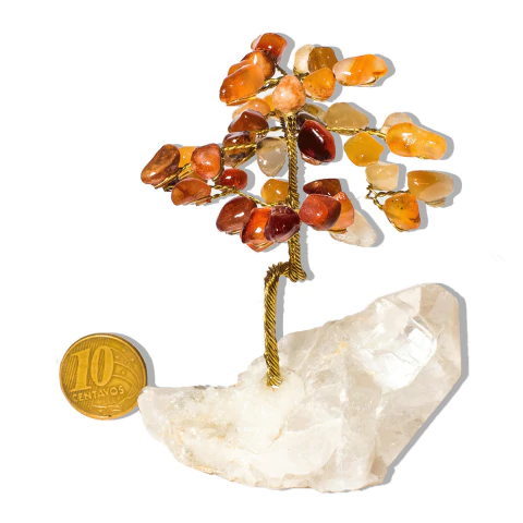 01 Árvore Felicidade Ágata Cornalina na Drusa Pedra Natural