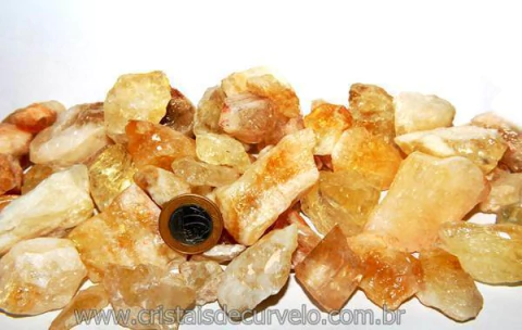 10 Kg Cascalho Bruto Citrino Bombardeado 10 a 70mm Tipo B