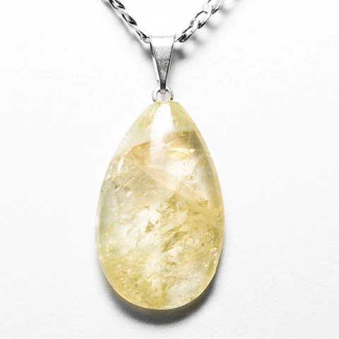 10 Pingente Gota Pedra Citrino Bombardeado Montagem Pino Prateado Atacado