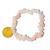 Pulseira Pedra Quartzo Rosa Rolado Fibra de Silicone - Distribuidora CristaisdeCurvelo