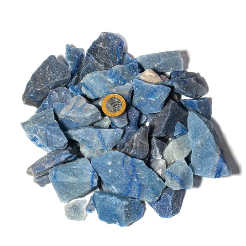 03 Kg Cascalho Bruto Quartzo Azul Natural 10 a 70mm Tipo B