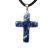 Colar Crucifixo Pedra Sodalita Natural Pino Prateado