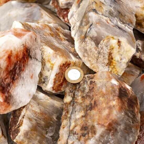 10kg ARAGONITA Raio Laranja Pedra Bruto Pra Lapidar Atacado