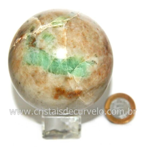 Esfera Esmeralda Pedra Comum Bola Berilo Verde Natural Cod 129151