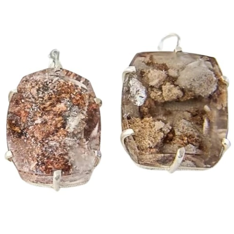 Colar Gema Lodolita Facetado Montagem Prata 950 112545