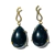 Brinco Gota Garra Pedra Quartzo Preto Tarraxa Dourado