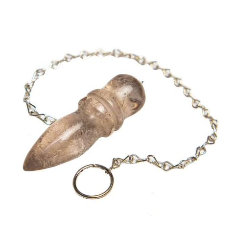 Pêndulo Quartzo Fumê Pedra Natural Lapidação Egípcio