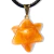 Colar Merkabah Quartzo Laranja Pedra Natural Pino Dourado - Distribuidora CristaisdeCurvelo